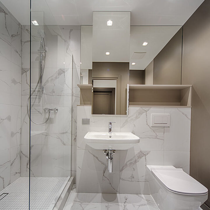 white bathroom interiors